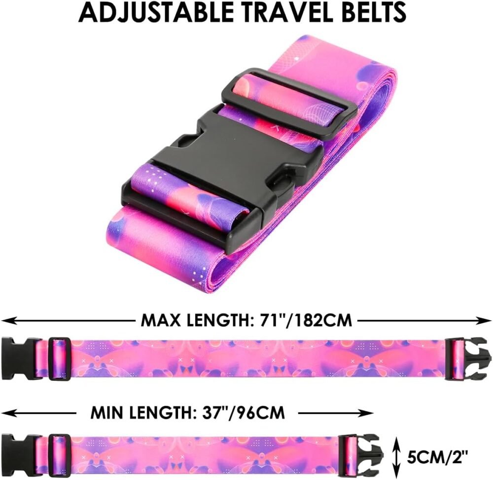 Adjustable Travel Luggage Strap Suitcase Belt Travel Bag Accessories 1.96 in W x 6.23 ft L - Image 2