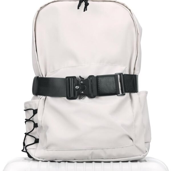 Travel Belt for Luggage Over Handle - Heavy-Duty Adjustable Luaggage Strap for Add a Bag to Carry On Suitcase - Hands-Free for Airport Trip(Storage Bag Included)