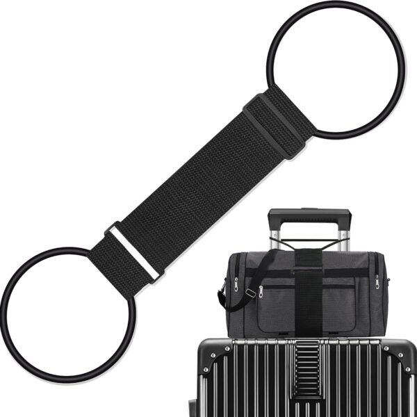Luggage Straps Bag Bungee Luggage Straps Suitcase Adjustable Belt，Add a Bag Easy to Travel Suitcase Elastic Strap Belt Luggage Accessories(Black)