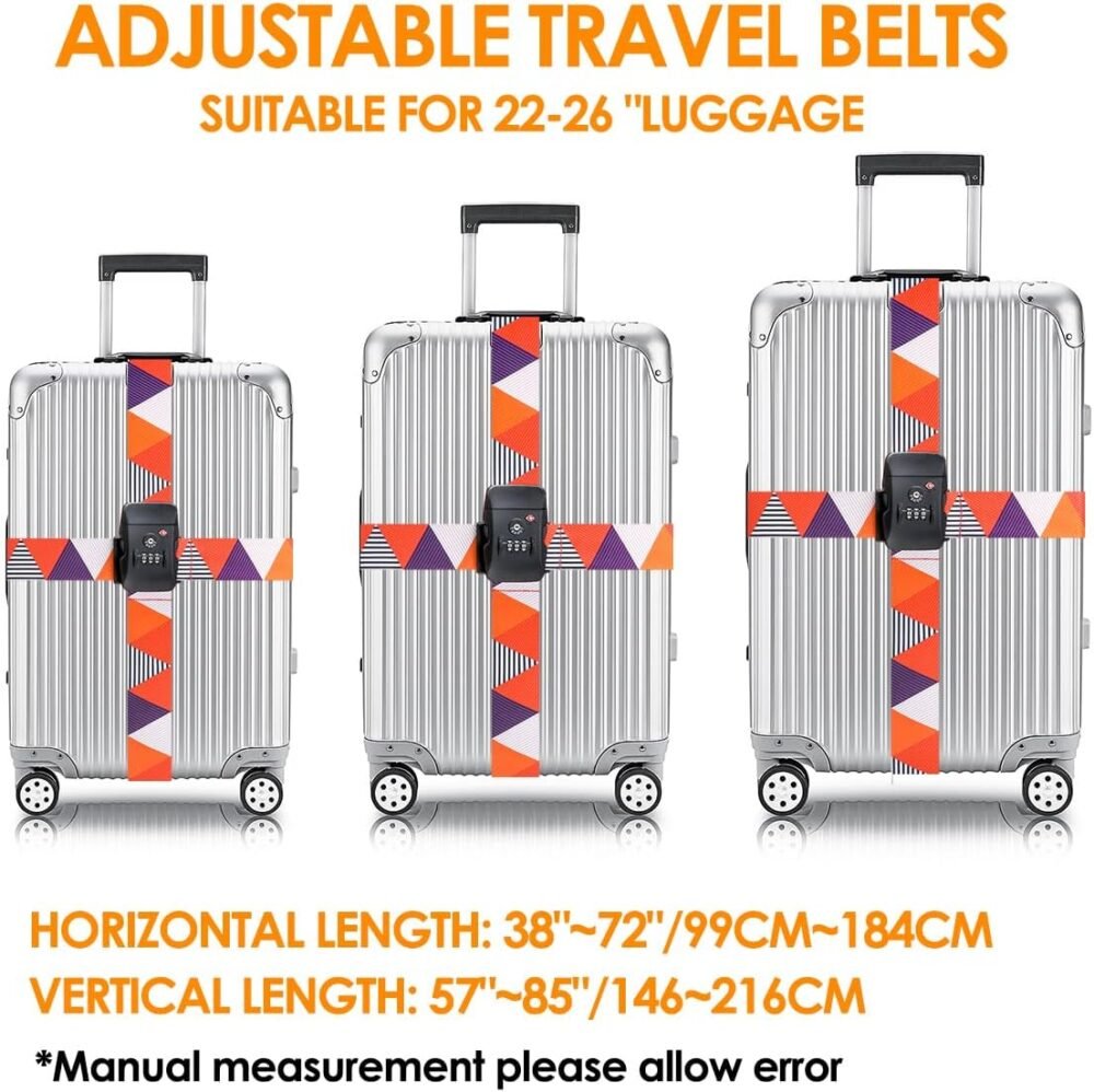 Adjustable Travel Luggage Strap Suitcase Belt Travel Bag Accessories 1.96 in W x 6.23 ft L - Image 2