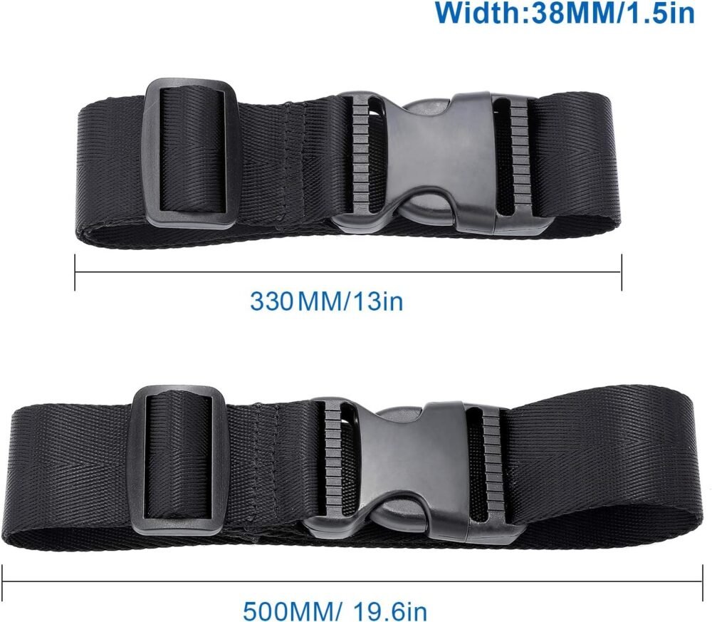 Frienda Add a Bag Luggage Strap Adjustable Suitcase Belt Straps Accessories for Connecting Luggage (Black-4 Pieces) - Image 2