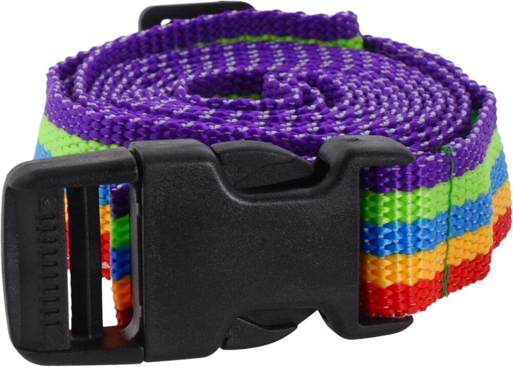 Rainbow Luggage Straps for Suitcases - Quick Release Bag Buckle Straps Adjustable Packing Straps - 1.5 Inches Luggage Belt Utility Strap Nylon Travel Strap - Image 2