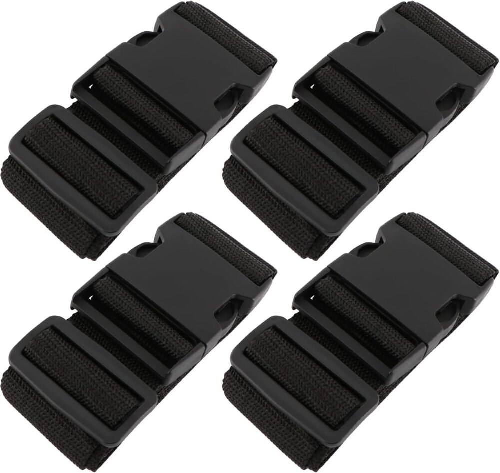 4 Pieces Luggage Straps, Heavy Duty with Quick-Release Buckle Suitcase Safe Belt with Name Card, Adjustable Suilcase Straps, Black - Image 2