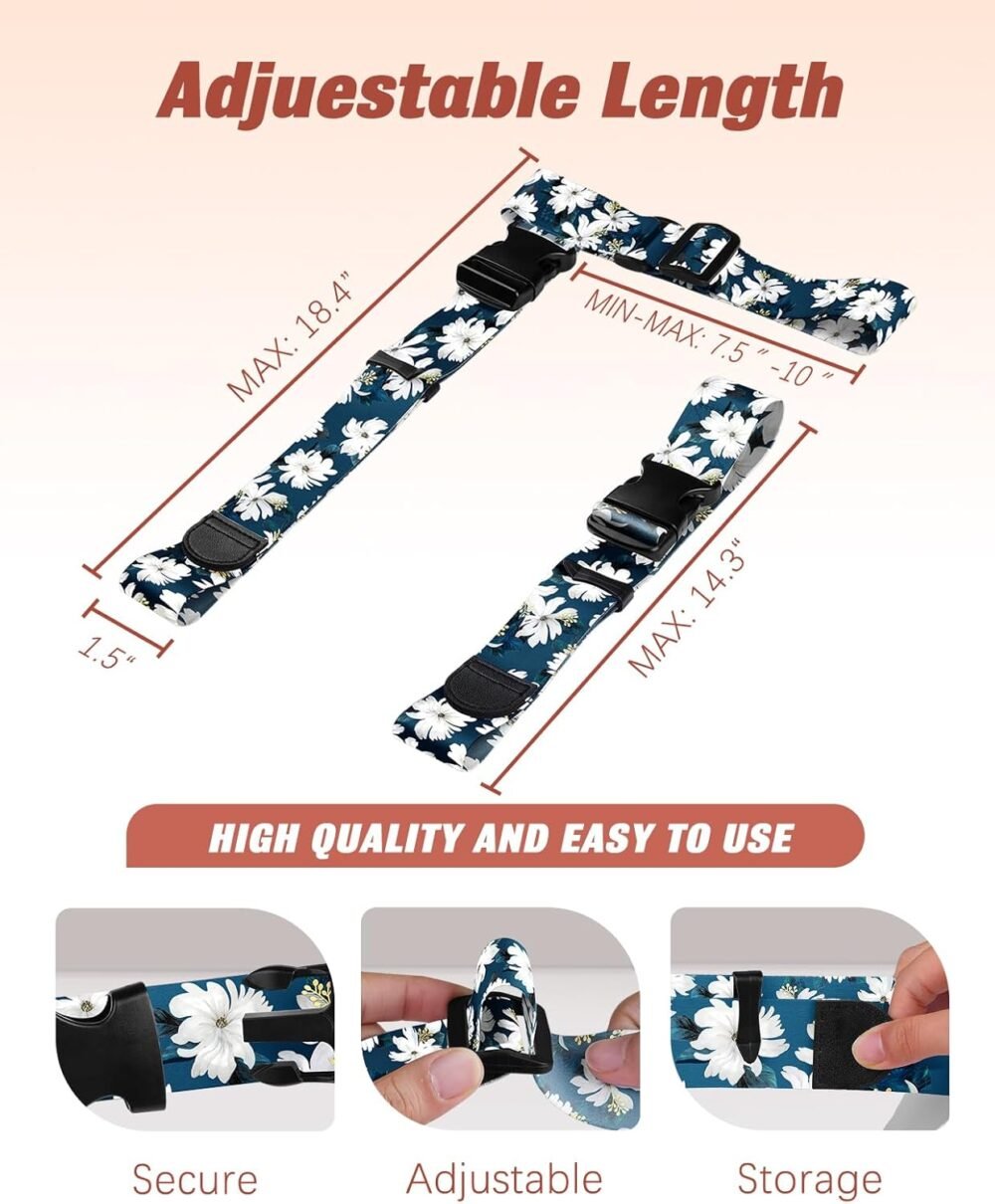 Luggage Straps to Connect Two Suitcases - Adjustable Add A Bag Suitcase Connector Strap Belt Accessories to Hold Suitcases Together for Travel Flower - Image 2
