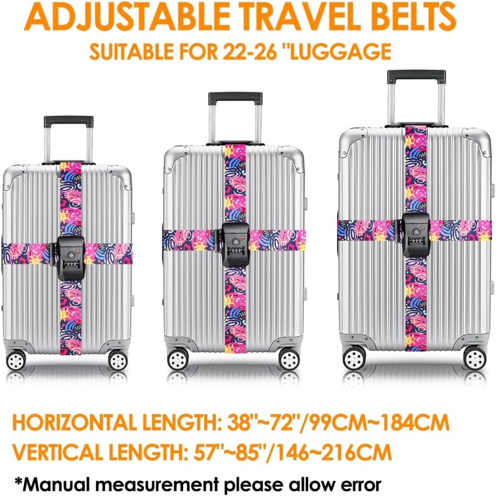 Adjustable Travel Luggage Strap Suitcase Belt Travel Bag Accessories 1.96 in W x 6.23 ft L - Image 2