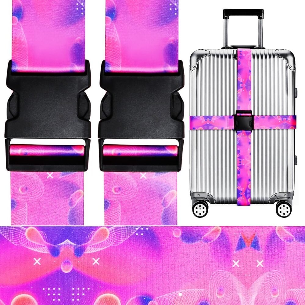 Adjustable Travel Luggage Strap Suitcase Belt Travel Bag Accessories 1.96 in W x 6.23 ft L