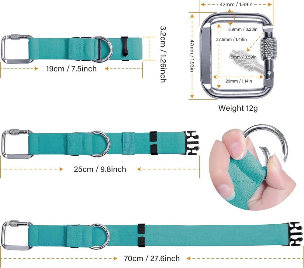 Luggage Straps Jacket Gripper with Square Carabiners & Ring Hooks Adjustable Baggage Suitcase Straps Belts Bag Travel Accessorie,Green - Image 2
