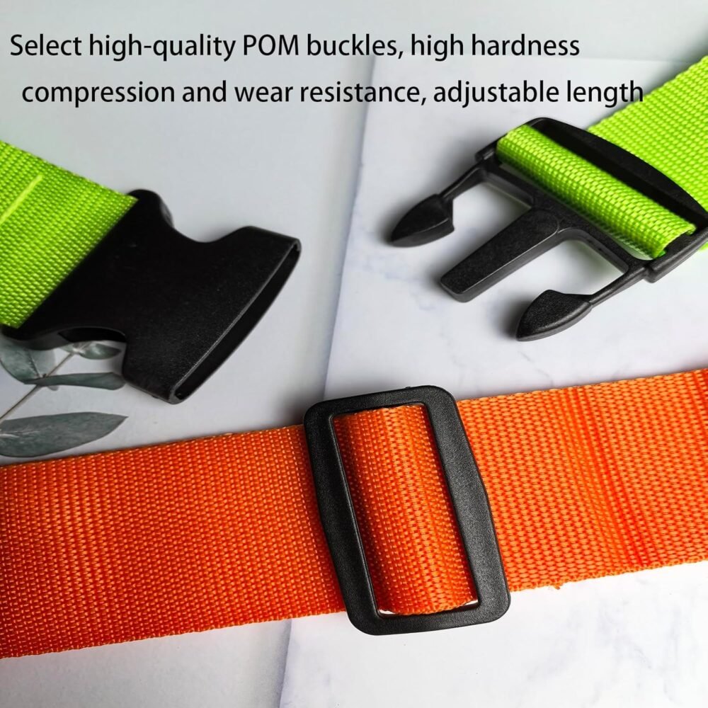 Luggage Straps with  Approved Lock, Leather Tags Set for Travel,Long Belts Keep Suitcase Secure While Traveling, Travel Accessories Essential - Image 2
