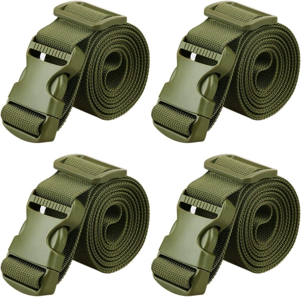 2" Utility Luggage Straps with Buckle Adjustable, 4-Pack (Orange, 2 in x 9.5 ft) - Image 2