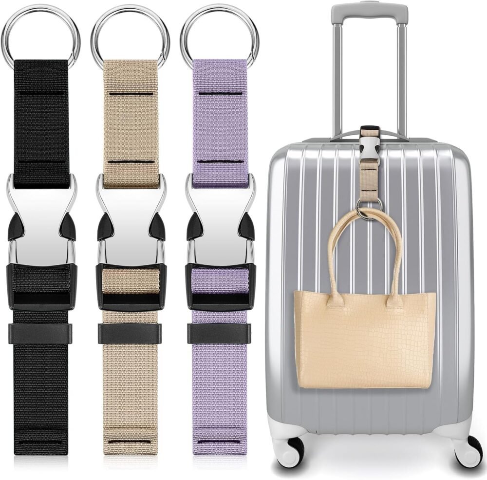 3 Pcs Add a Bag Luggage Straps Gripper Heavy Duty Jacket Valises Strap for Travel Belt with Buckle Adjustable Baggage
